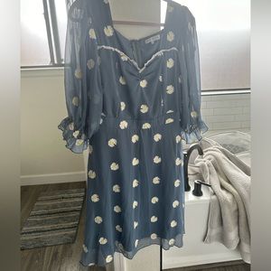 Ivy City Co blue daisy dress size XL